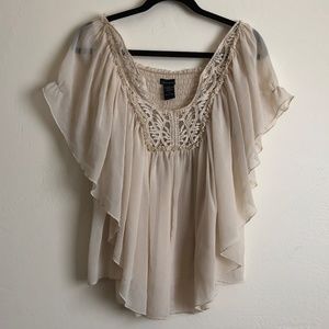 Moda International Off-white Layered Blouse S